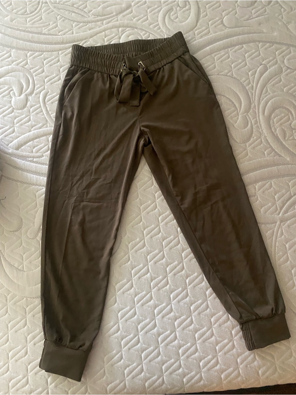 Dynamite Olive Taupe Elastic Waist Pull-On Pants